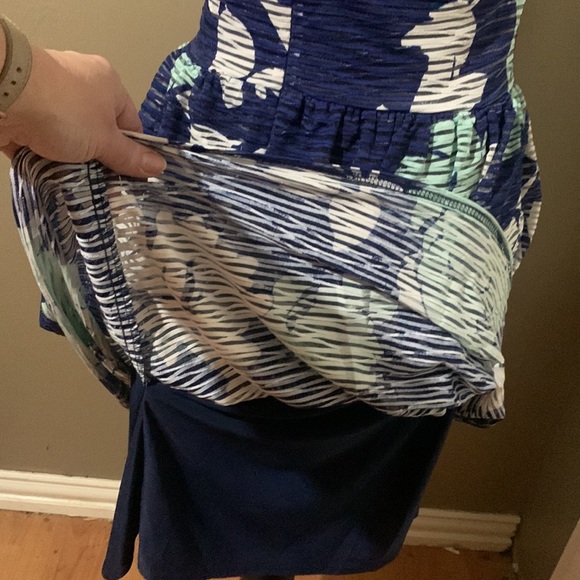 Cute summer dress size medium navy w/mint and white - Picture 7 of 7